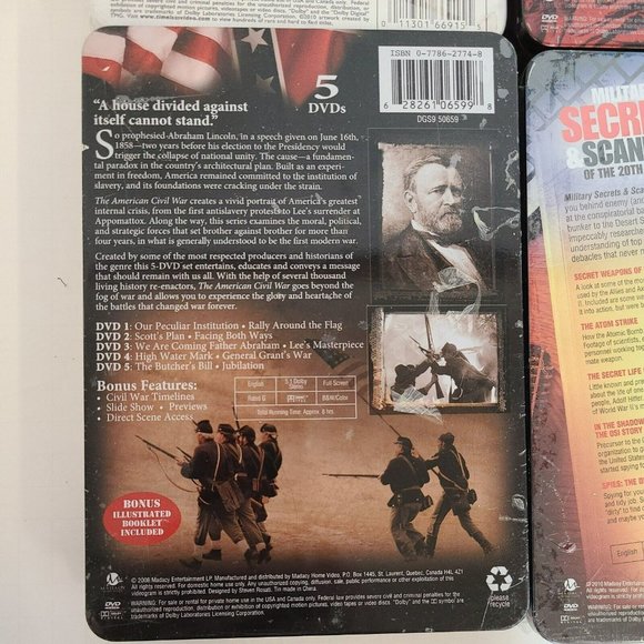 Lot (4) Military History DVDs w/Tins WWII, Civil War, Guadalcanal, Scandals, War - Picture 8 of 10